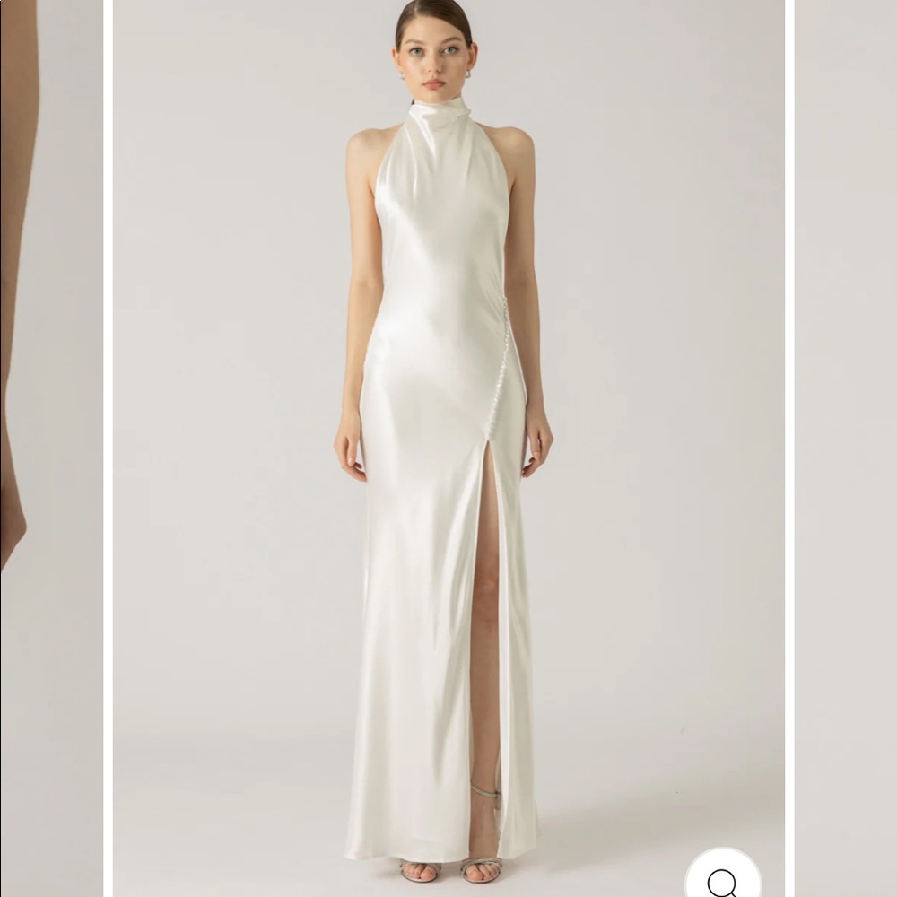 Sau Lee Penelope Backless Satin Gown- Size 0